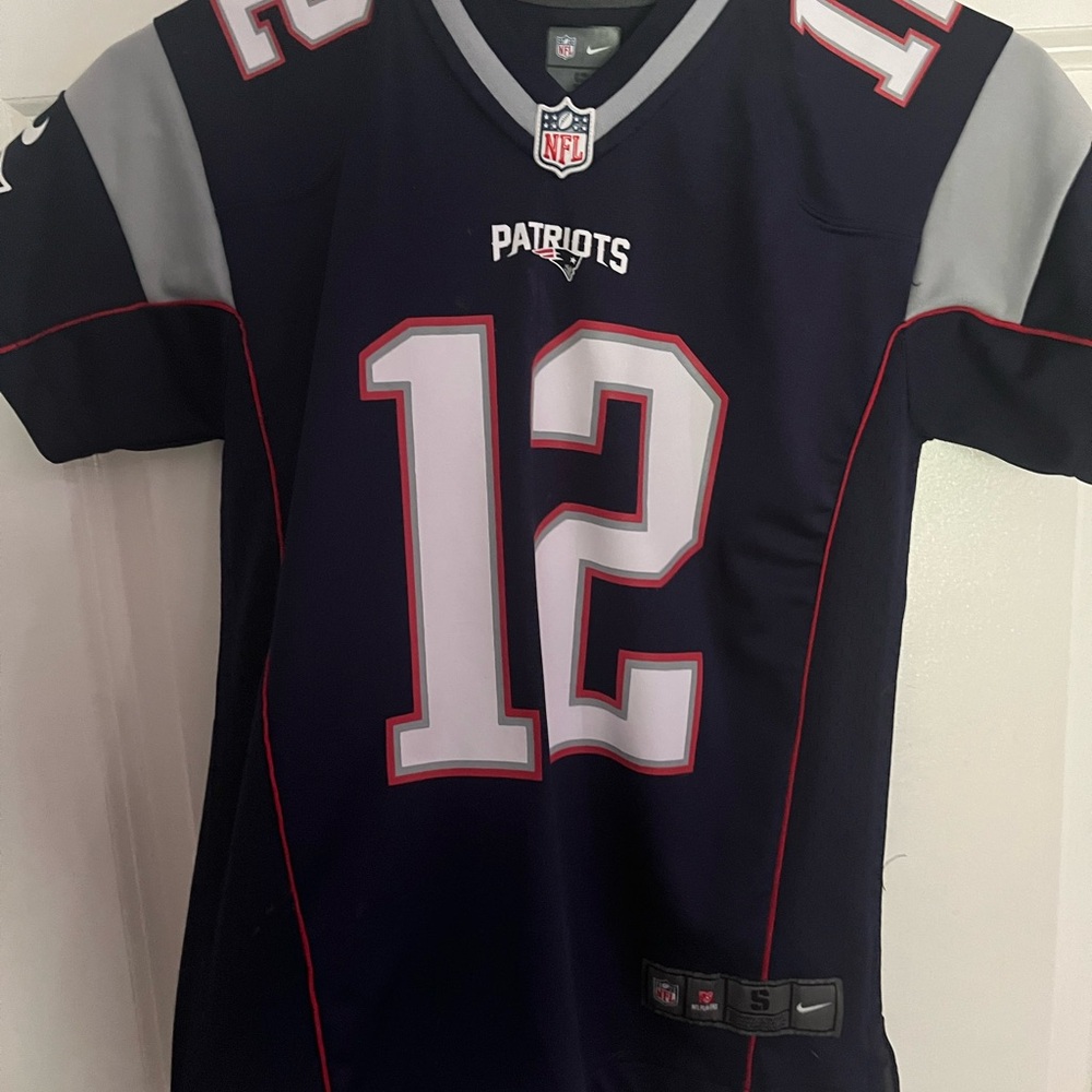 Nike Patriots Brady Kids Jersey - Navy and Gray